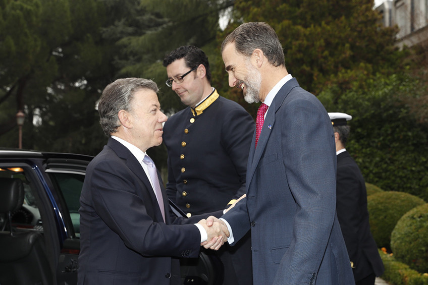 El presidente colombiano Juan Manuel Santos visita España