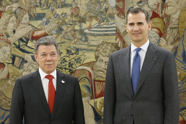 Felipe VI recibe al presidente de Colombia 